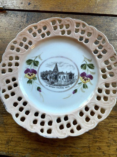 Antique souvenir china ribbon - antique,
