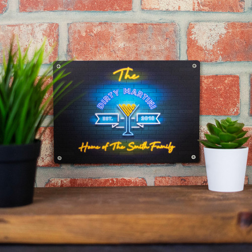 Personalised metal bar sign - personalised,
