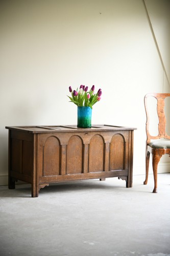 Antique oak coffer - oak,