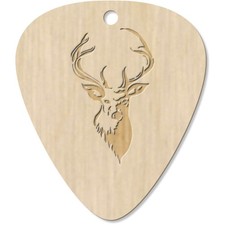 7 x 'Stag Head' Guitar Picks / Pendants (GP00000144)