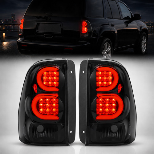 Led tube tail lights - tube, black