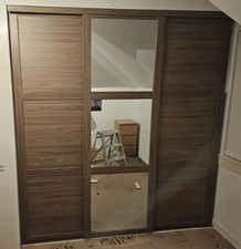 SPACEPRO SHAKER WALNUT EFFECT SLIDING WARDROBE DOORS
