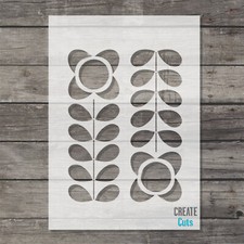 Stem Flower Classic 60's Retro Pattern STENCIL Home Decor Wall Template Floral