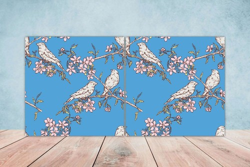 Birds and flowers ceramic wall - flowers,