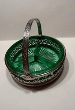 Green Depression Glass Divided