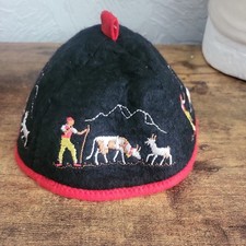 Vintage Jewish Suisse Embroidery Kippah Yarmulke Skullcap Judaica
