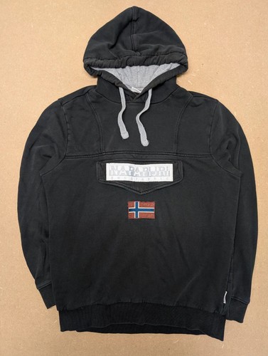 Napapijri hoodie black cotton - hoodie,