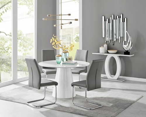 Palma white high gloss - gloss, round