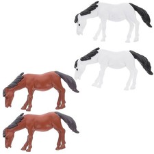  4 Pcs Horse Decorations Figurine Miniature Ornaments Horses Figurines
