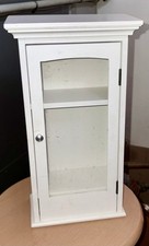 White wood glass door display