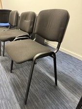 New Black Fabric Stackable Chair with Black Frame, Meeting,  Waiting Room