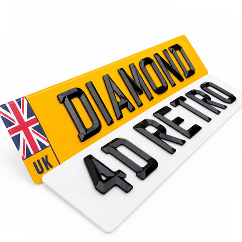 Premium retro number plates - number,