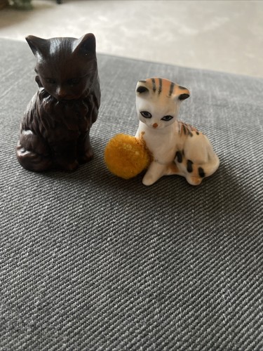 Two vintage cat ornaments - two,