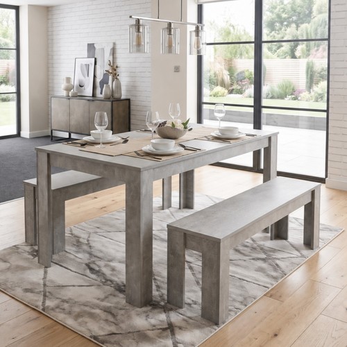 Grey kitchen dining - kitchen, and