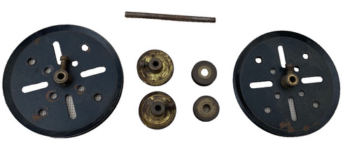 Meccano wheels and pulleys