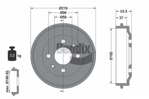 Pcs bendix braking bdm1004 - 2,