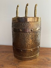 Vintage Brass Fireside Companion Set Peerage Brass Barrel Shaped Fire Set