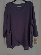 Box2 linen tunic navy - linen, blue