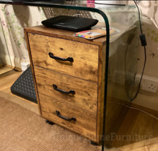 Industrial Filing Cabinet Vintage Chest Drawers Rustic Wheels Office Furniture