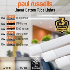 1,2,4,5,6FT LED Batten Tube Ceiling Light Wall Mount Lamp Day Cool White 240V