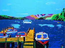 Lake district painting bowness - lake,