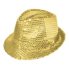 Adult / Kids Colourful Fancy Dress Sparkly Sequin Fedora / Trilby Festival Hat