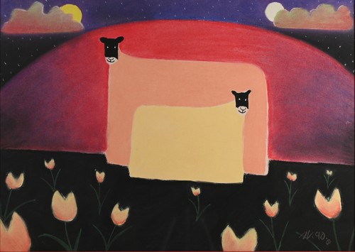 20th century sheep - century, pastel