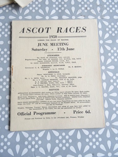 Ascot race card - ascot,