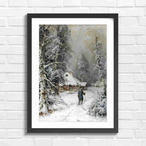 Snowy countryside log - snowy,