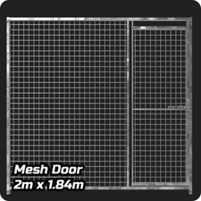 Dog Run Panel 2.0 x 1.84m - Right Door - Mesh - Heavy-Duty Galvanised