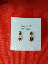 14K Gold Overlay Sterling Silver Stud Push Back Earrings
