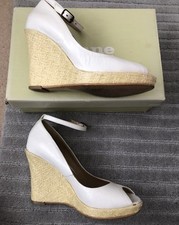 Dune white Platform/ Wedge Shoes Size 5, Leather And Cork, excellent condition 