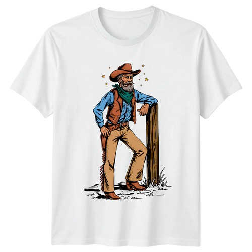 Vintage cowboy mens - cowboy, t-shirt