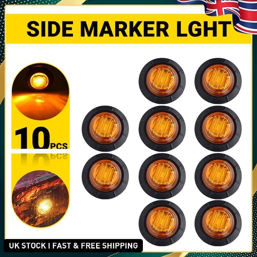 10pcs round amber led - 3/4",