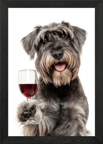Cesky terrier with wine glass - with,