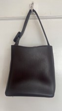 Brown leather bucket bag with