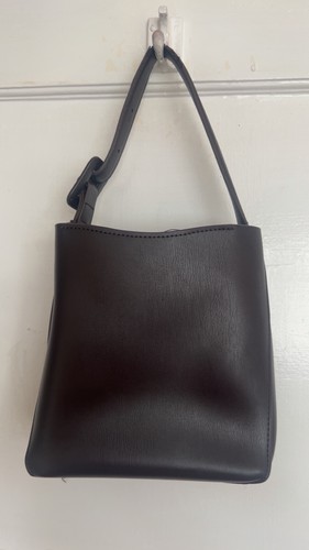 Brown leather bucket bag - , with