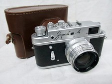 Zorki-4 Soviet Rangefinder Camera With Jupiter-8 50mm F/2 Lens & Case USSR