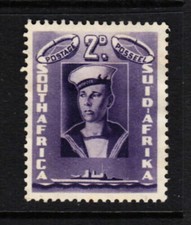 SOUTH AFRICA 1941-46 SG95 2d. WAR EFFORT - SAILOR, DESTROYER & LIFEBELTS  -  MM