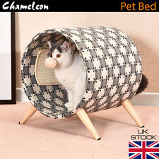 Cat Bed Wooden Raised Tube
