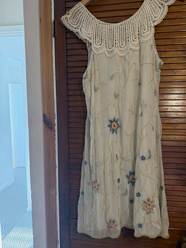 Beige floral embroidered - floral,
