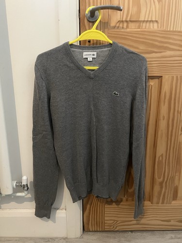 Lacoste grey neck jumper - lacoste,