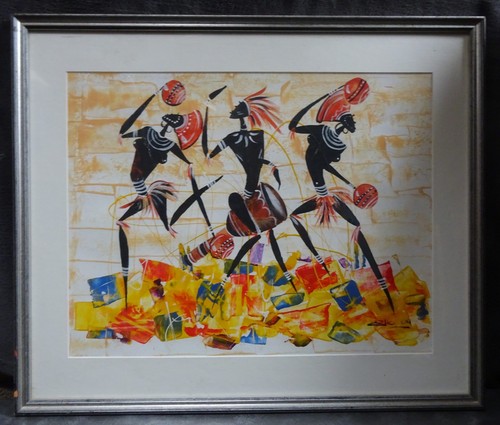 Original signed african tribal - original,