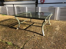 Large Pierre Vandel glass-topped coffee table