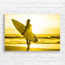 Surfer Girl Silhouette At