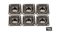 6 x Lashing Ring Recessed Stainless Steel Tie Down Cargo Truck Trailer Horsebox