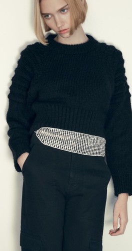 Zara metal silver rhinestone - metal,