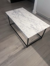 Coffee Table Wooden With Marble Effect Top