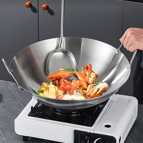 Stainless steel wok round - stainless,