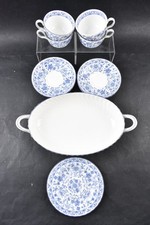 Vintage Minton Fine Bone China Job Lot x 11 Shalimar Blue & White Floral 1974